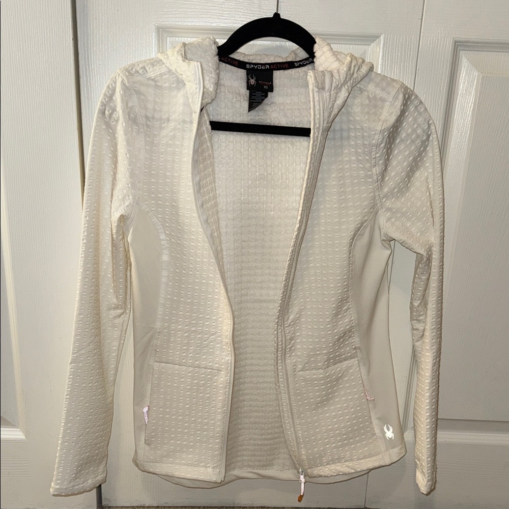 Women's White Light Fleece ZipUp Jacket
